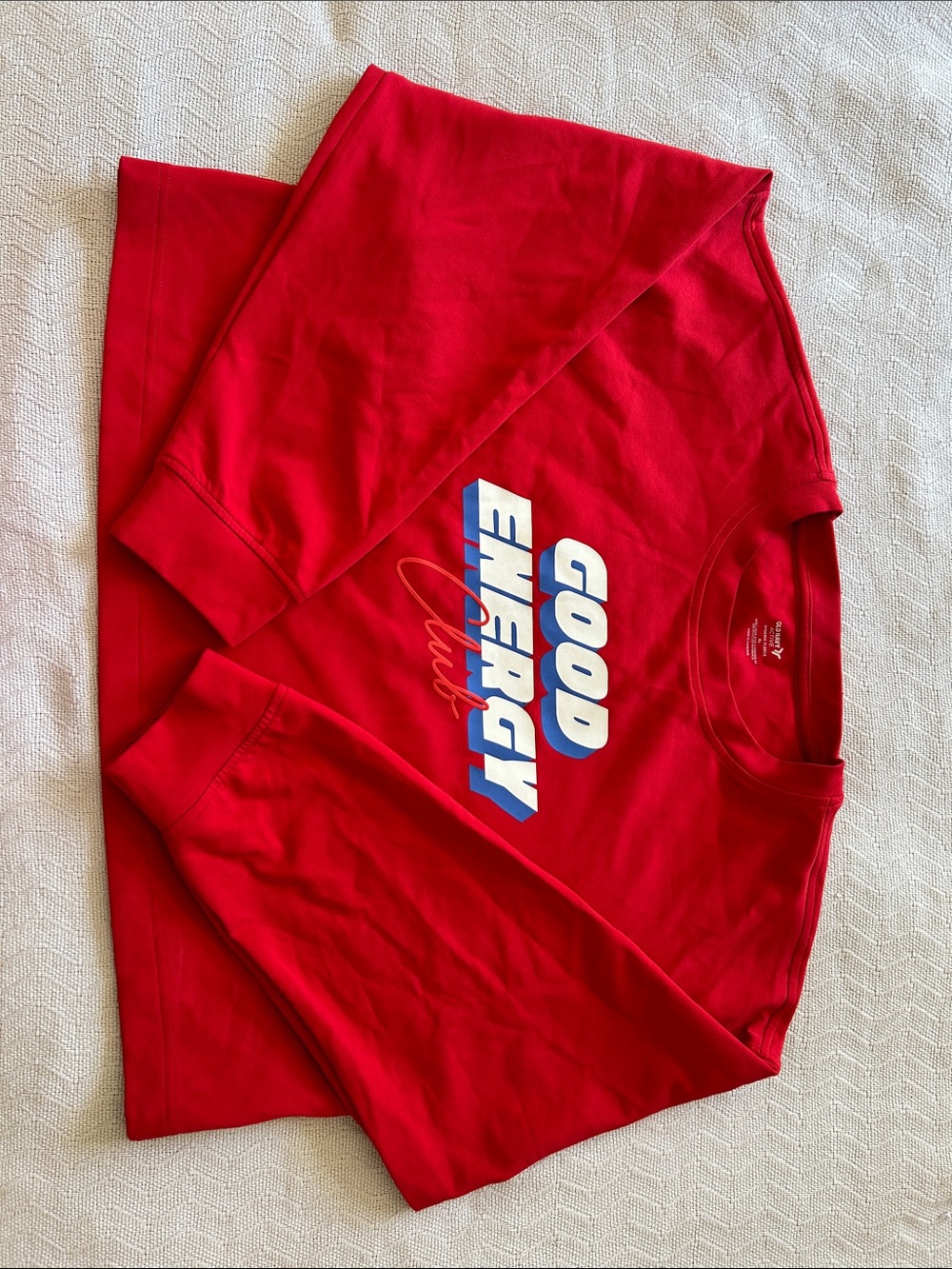 Old Navy Red 'Good Energy'  Sweatshirt